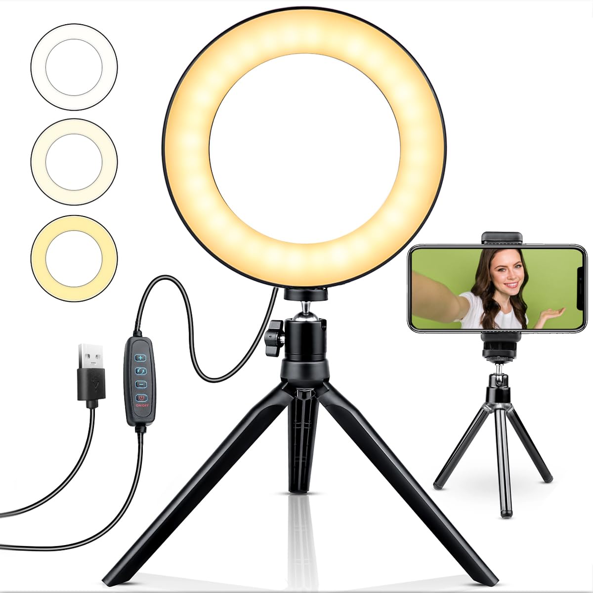 Glow Up Ring Light — Stand + Phone Holder Included